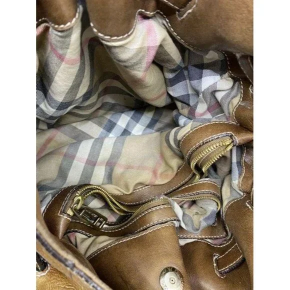 burberry vintage classic brown leather hobo bag - Picture 11 of 12